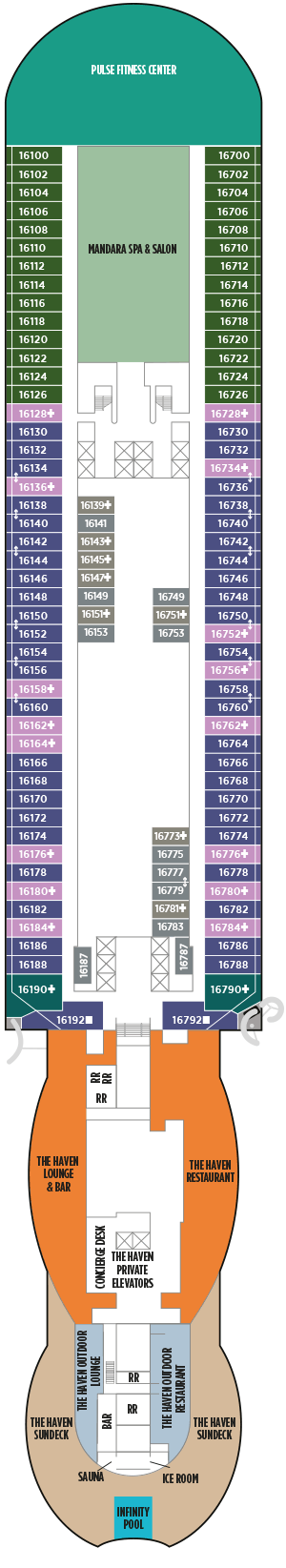 Deckplan Deck 16 – Norwegian Prima