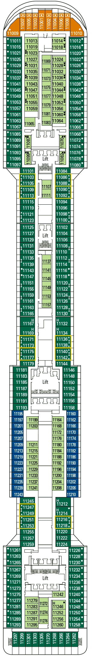 Deckplan Deck 11 - Giada – MSC Preziosa
