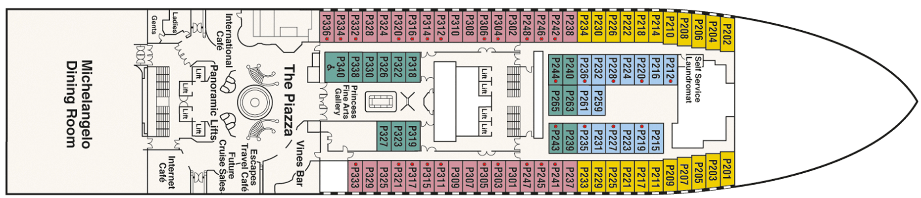 Deckplan Deck 5 - Plaza – Crown Princess