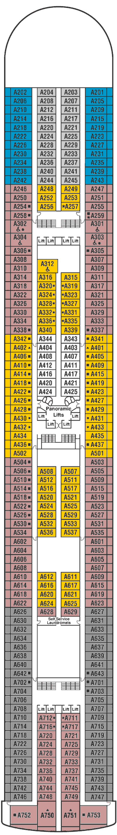 Deckplan Deck 12 - Alola – Crown Princess