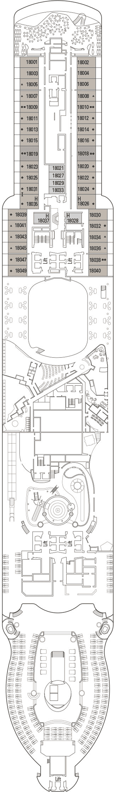 Deckplan Deck 18 – MSC Seashore