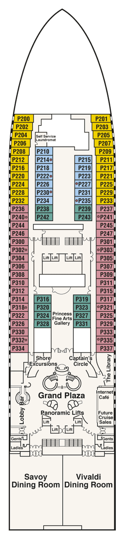 Deckplan Deck 5 - Plaza – Diamond Princess