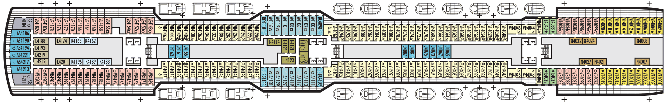 Deckplan Deck 4 Beethoven Deck – Nieuw Statendam