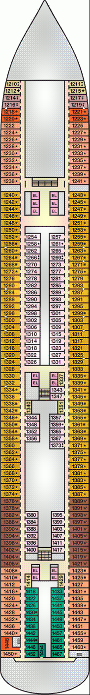 Deckplan Riviera Deck – Carnival Breeze