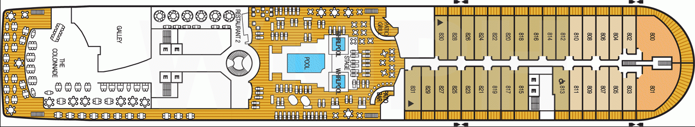 Deckplan Deck 8 – Seabourn Quest