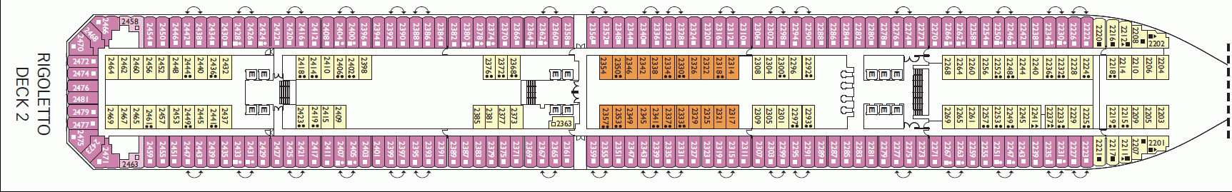 Deckplan Rigoletto Deck – Costa Fascinosa