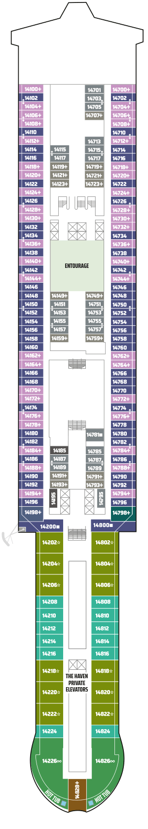 Deckplan Deck 14 – Norwegian Aqua