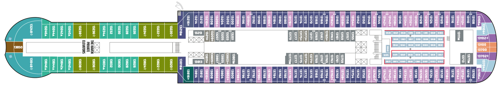 Deckplan Deck 13 – Norwegian Aqua