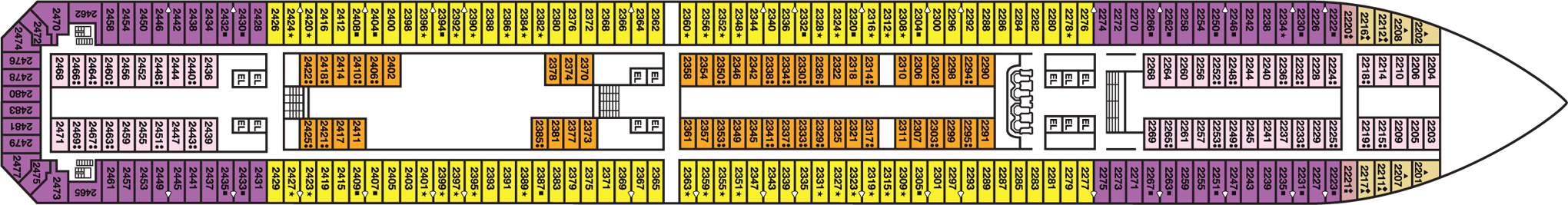 Deckplan Main Deck – Carnival Valor