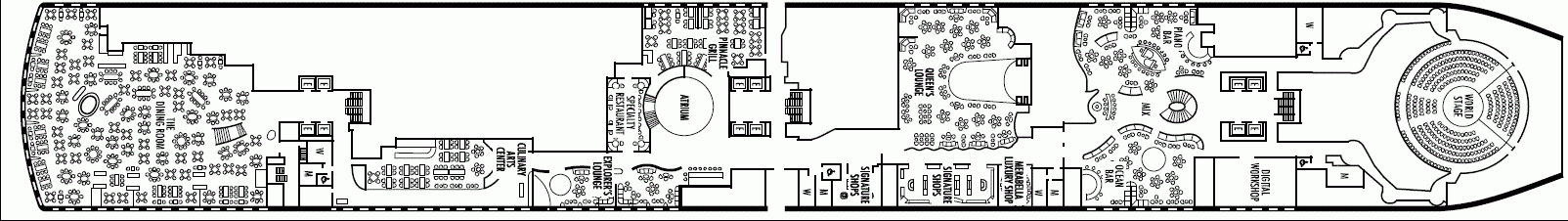 Deckplan Deck 2 Plaza Deck – Koningsdam