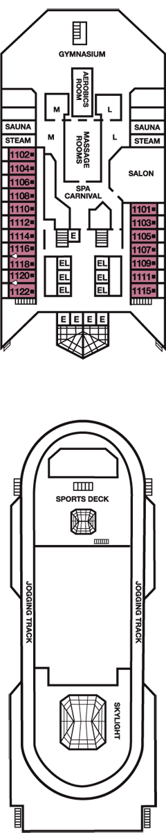 Deckplan Spa Deck – Carnival Valor