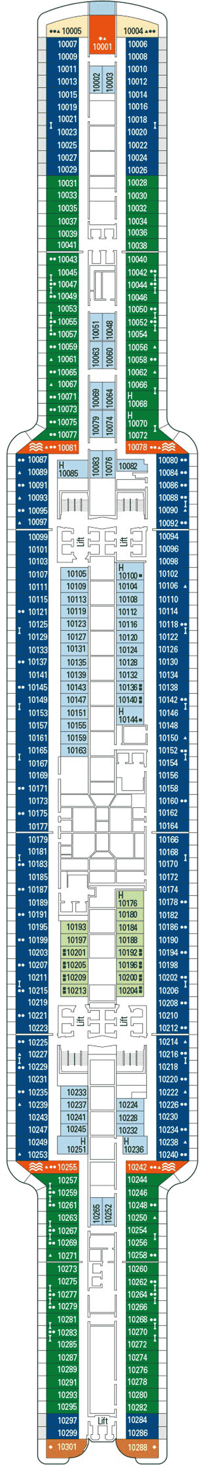 Deckplan Deck 10 – MSC Seashore