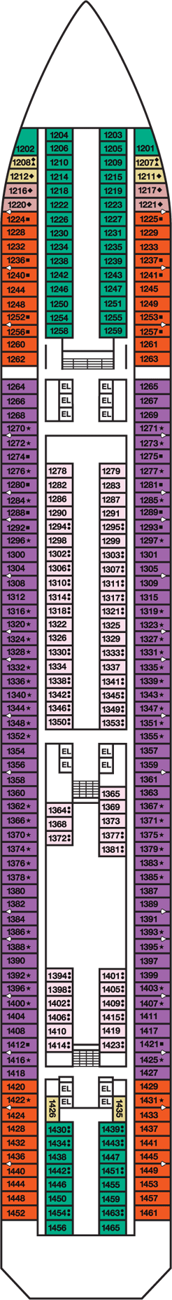 Deckplan Riviera Deck – Carnival Liberty