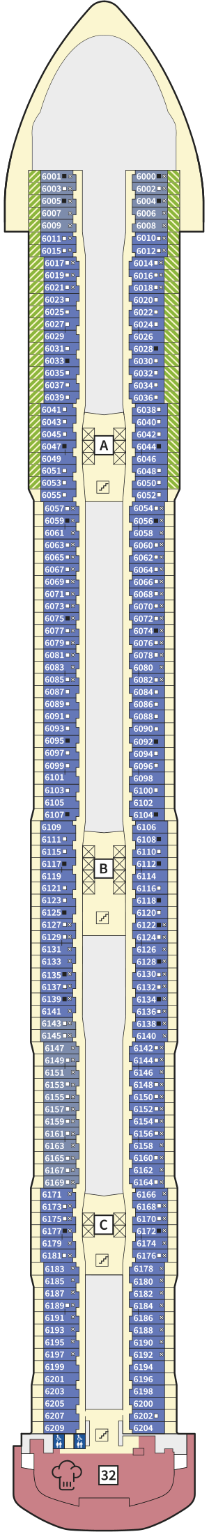 Deckplan Deck 6 – Mein Schiff Flow