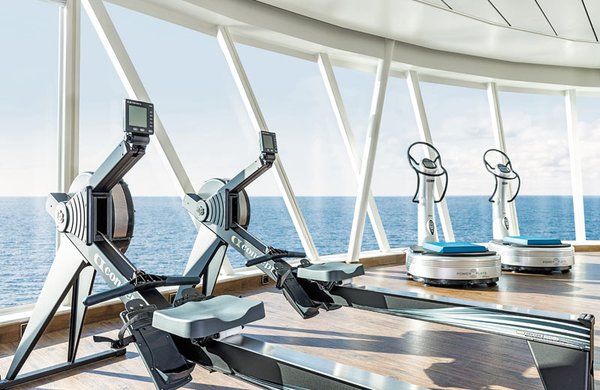 Fit mit Blick aufs Meer - Der Fitnessbereich des Schiffes
