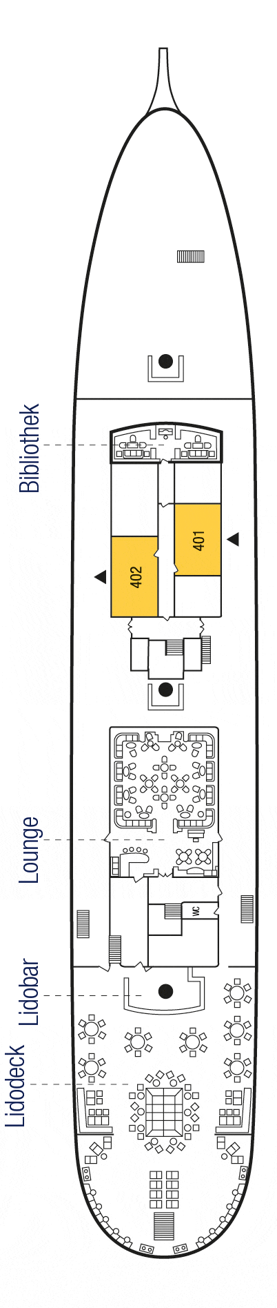 Deckplan Lidodeck – Sea Cloud II