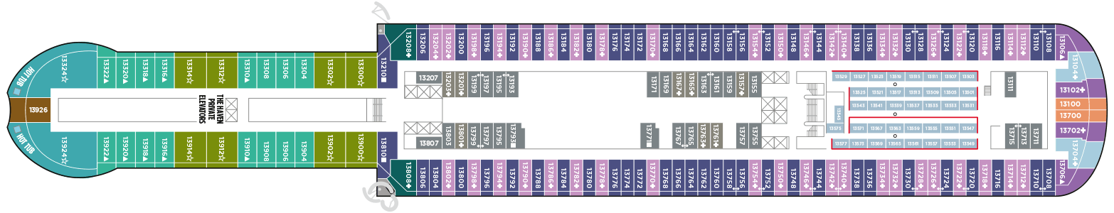 Deckplan Deck 13 – Norwegian Viva