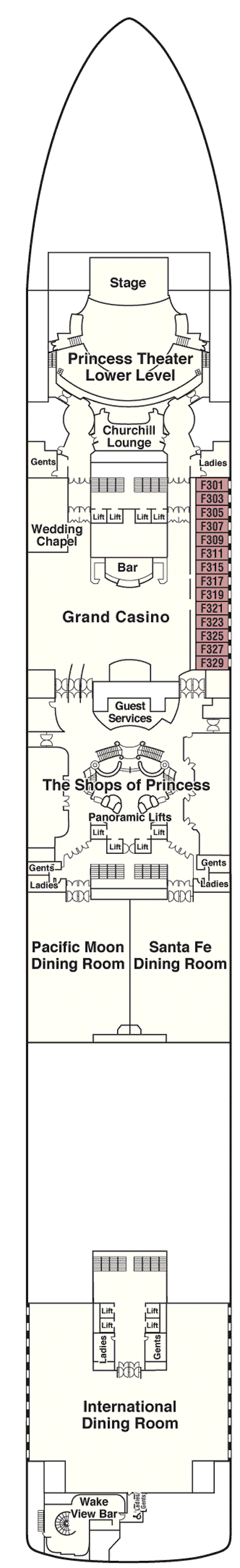 Deckplan Deck 6 - Fiesta – Diamond Princess