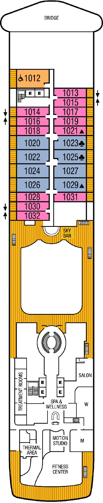 Deckplan Deck 10 – Seabourn Encore
