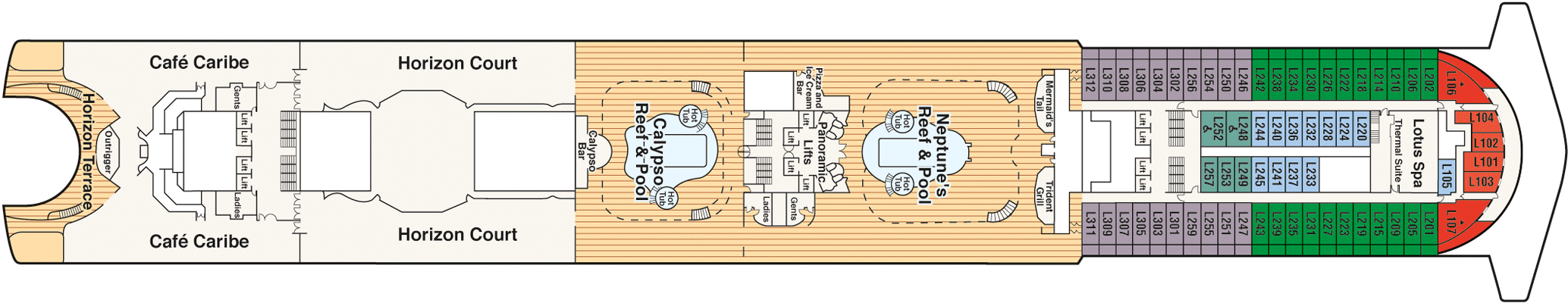 Deckplan Deck 15 Lido – Emerald Princess