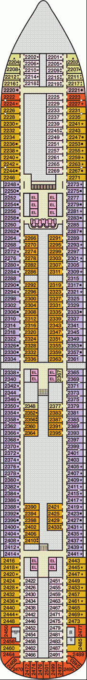 Deckplan Main Deck – Carnival Breeze