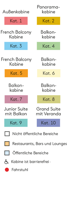 Deckplan Legende – HANSEATIC inspiration