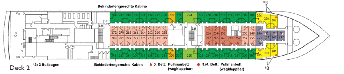 Deckplan Deck 2 – Hamburg