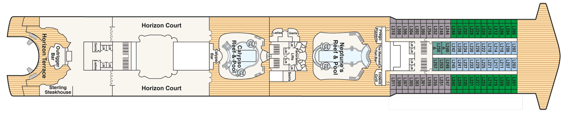 Deckplan Deck 14 - Lido – Diamond Princess