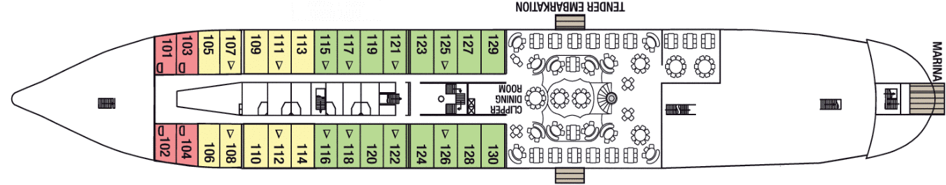 Deckplan Commodoredeck – Royal Clipper