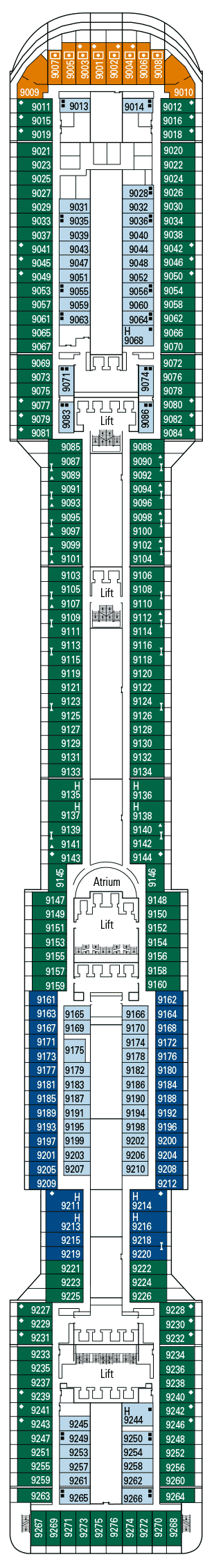 Deckplan Deck 9 - Agata – MSC Preziosa
