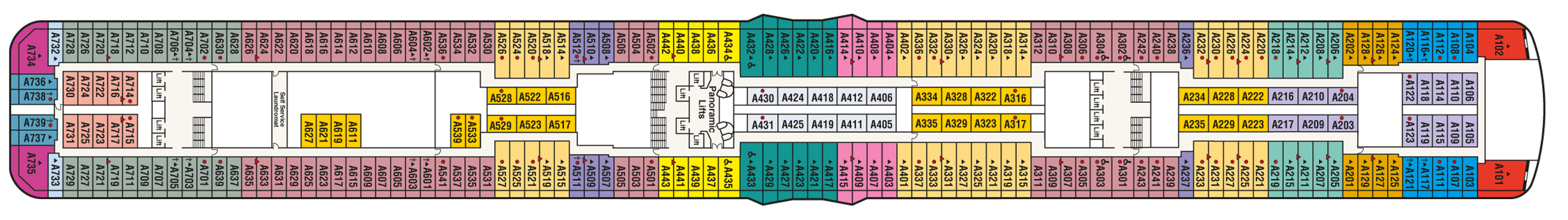Deckplan Deck 12 Aloha – Majestic Princess