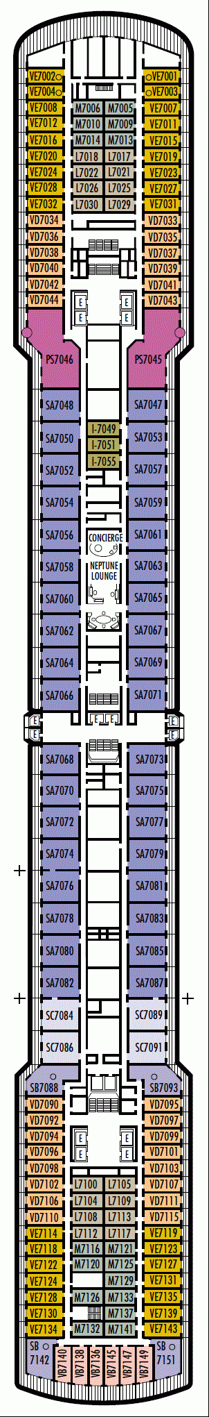 Deckplan Deck 7 - Rotterdam Deck – Oosterdam