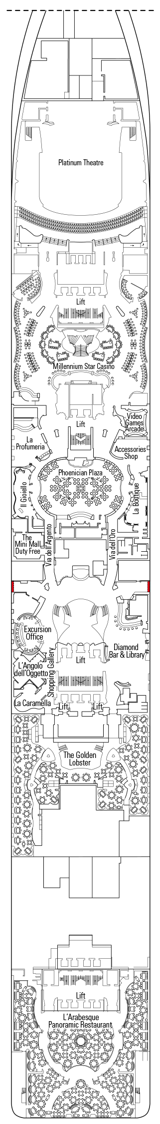 Deckplan Deck 6 - Diamante – MSC Preziosa