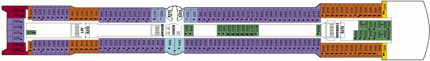 Deckplan Panorama Deck – Celebrity Summit