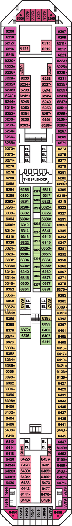 Deckplan Upper Deck – Carnival Splendor