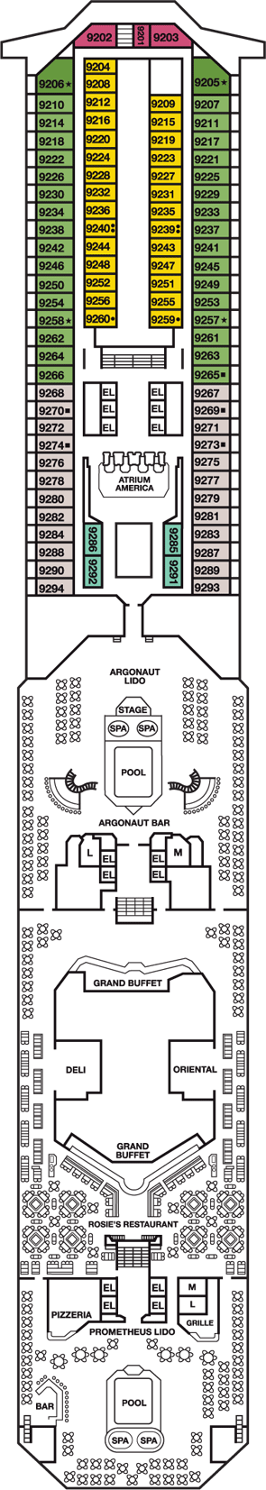 Deckplan Lido Deck – Carnival Valor