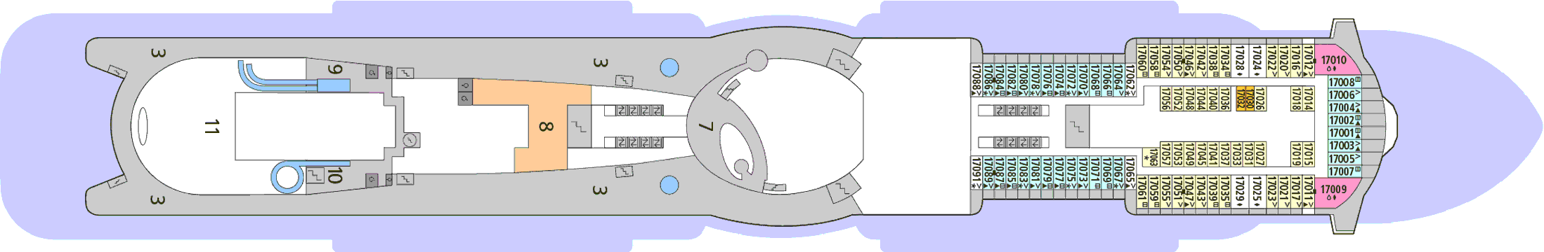 Deckplan Deck 17 – AIDAnova