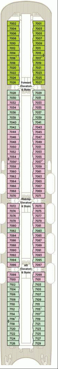 Deckplan Deck 7 Promenade Deck – Crystal Symphony