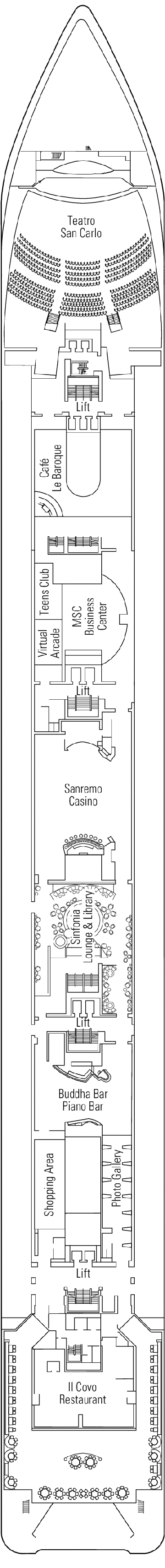 Deckplan Deck 6 - Mozart – MSC Sinfonia