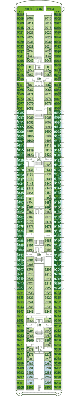 Deckplan Deck 9 - Albinoni – MSC Lirica