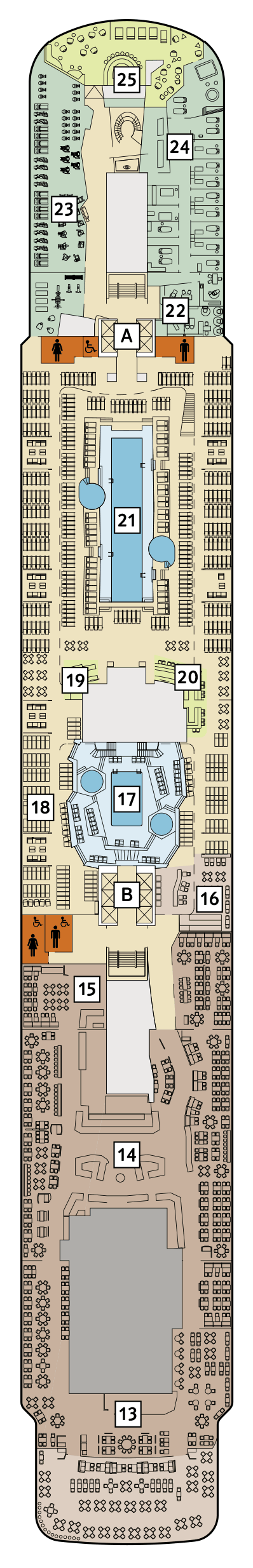 Deckplan Deck 12 Aqua – Mein Schiff 5
