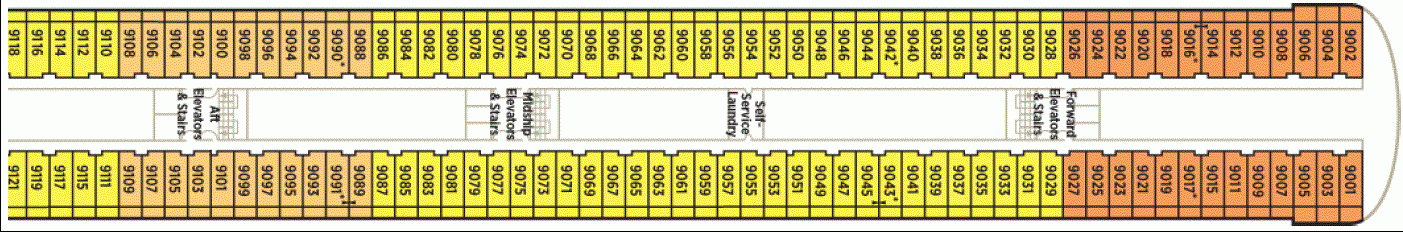 Deckplan Deck 9 Seabreeze Deck – Crystal Symphony