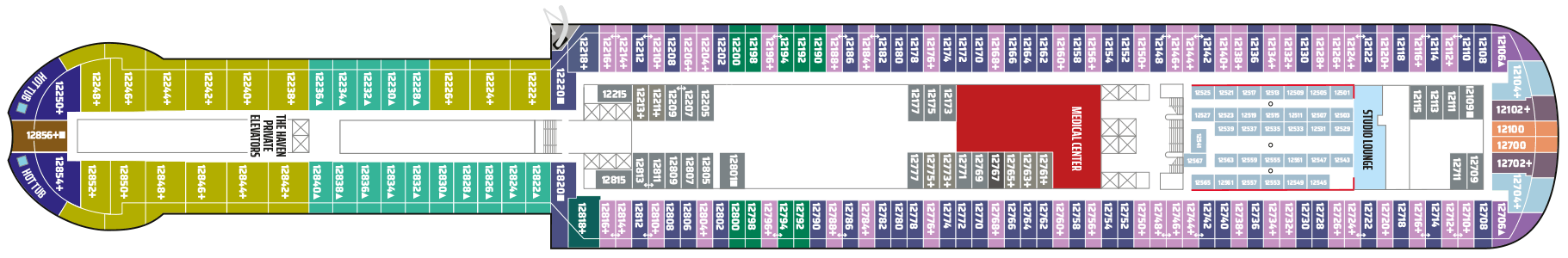 Deckplan Deck 12 – Norwegian Aqua