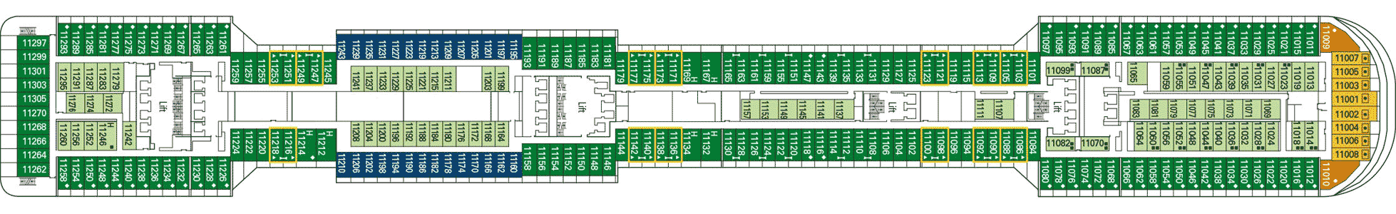 Deckplan Deck 11 Iride – MSC Divina