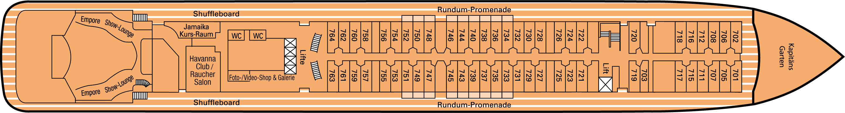 Deckplan Promenaden Deck – Amadea