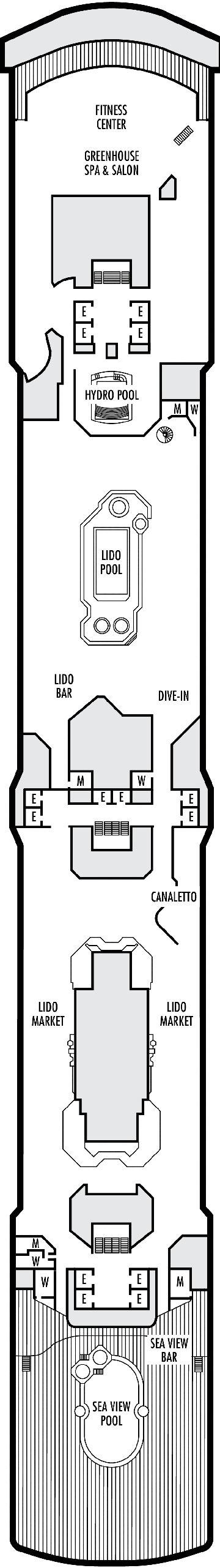Deckplan Deck 9 - Lido Deck – Zuiderdam