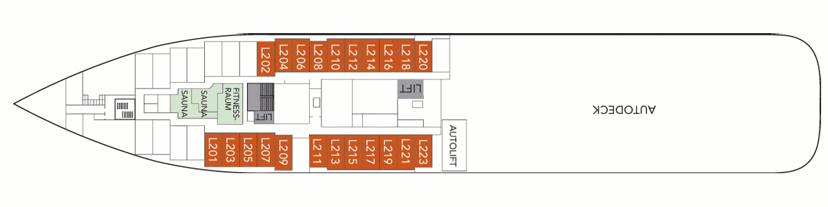 Deckplan Deck 2 – Polarlys
