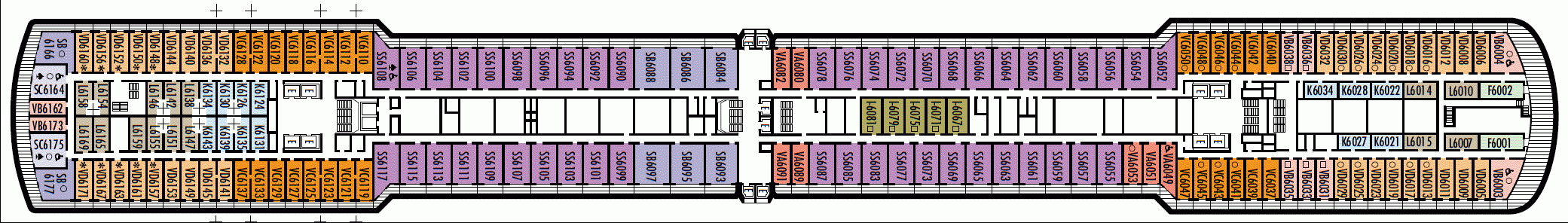 Deckplan Deck 6 - Upper Verandah Deck – Noordam