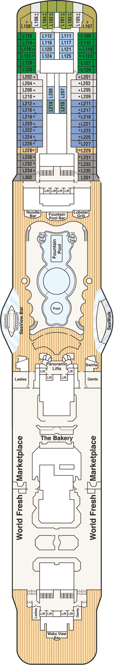 Deckplan Deck 16 Lido – Majestic Princess