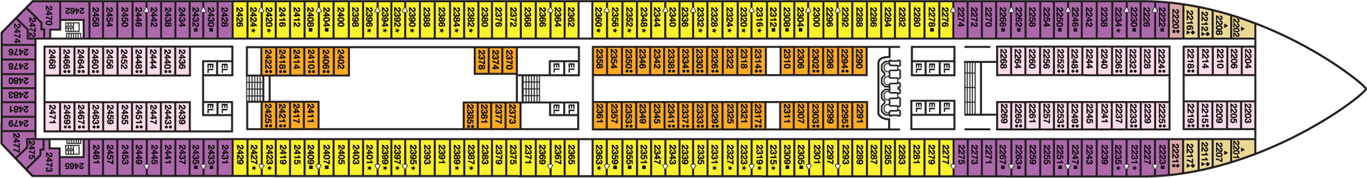 Deckplan Main Deck – Carnival Conquest